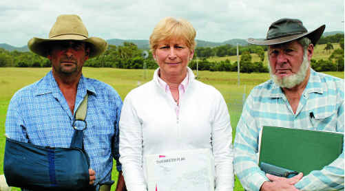 Elbow Valley residents Peter Keogh, Mary Aspinall-Conn and Liam O’Dea are worried the huge proposed development at Cherrabah could impact their livelihoods and all objected to the plan. Photo Jenna Cairney Elbow Valley residents Peter Keogh, Mary Aspinall-Conn and Liam O’Dea are worried the huge proposed development at Cherrabah could impact their livelihoods and all objected to the plan. Photo Jenna Cairney